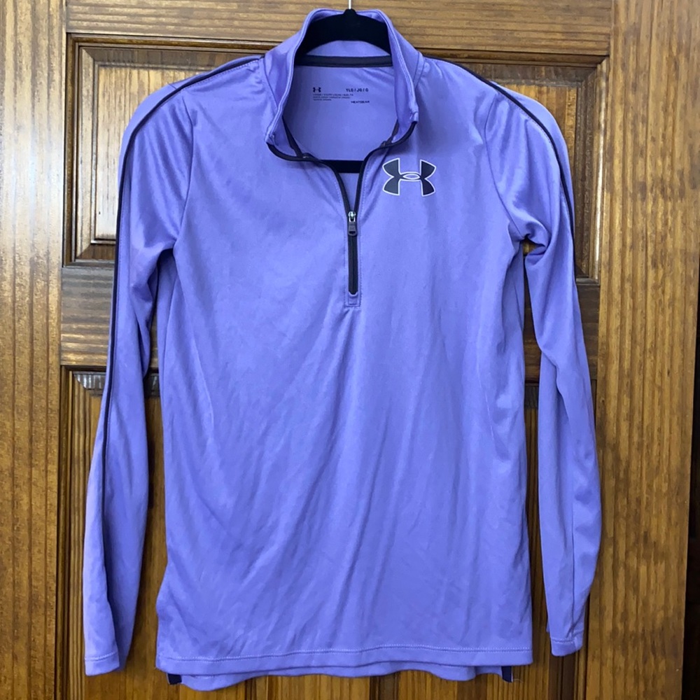 Under Armour YL Purple 1/4 zip